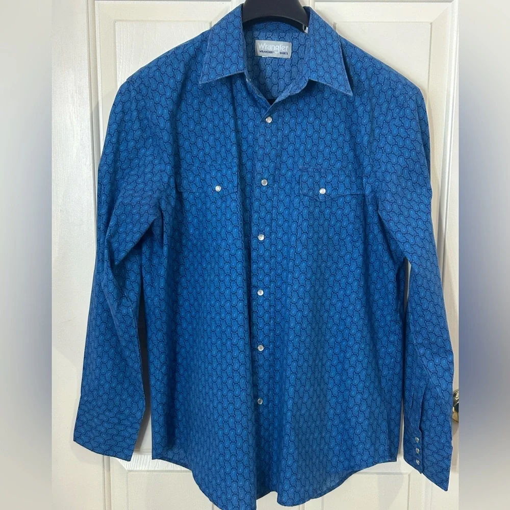 Vintage Wrangler Rancher Men’s Large Pearl Snap Shirt - Picture 2 of 7